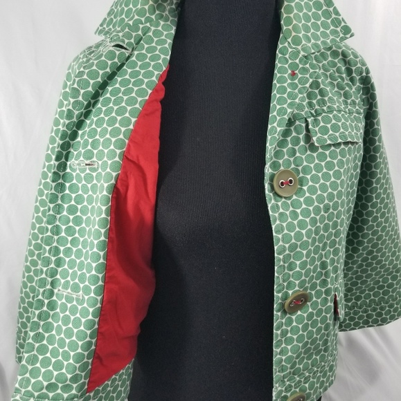 BODEN Green Polka Dot Jacket  Sz 8 - Picture 4 of 7